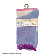 ちいかわ ハチワレ プリント クルー丈 サックス 20-25cm