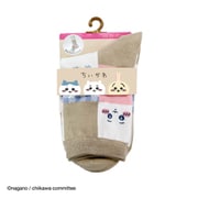 ちいかわ ブロックチェック クルー丈 ベージュ 20-25cm