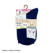 ちいかわ ブロックチェック クルー丈 ネイビー 20-25cm