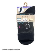 ちいかわ 三人ダンス 薄手クルー丈 ブラック 22-24cm