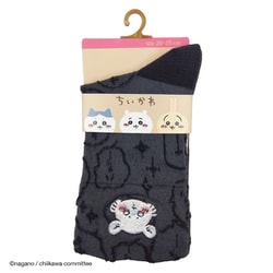 ちいかわ モモンガフロート刺繍クルー チャコール 20-25cm