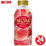 ネクター スパークリング とろみ白桃紅ほっぺ 380ml×24本 ボトル缶 [炭酸飲料 期限切迫商品（賞味期限：2025年7月1日）]