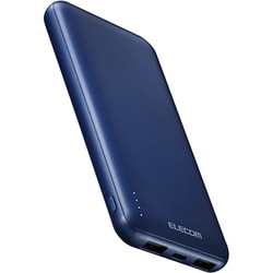 モバイルバッテリー 10000mAh 大容量 薄型 入力（ USB Type-C ×1 micro-B ×1） 出力（ USB Type-C ×1 USB-A ×2） PSE適合 【 iPhone Android スマホ タブレット 等対応 】 ケーブル付属 バッテリー ブルー DE-C66-10000BU