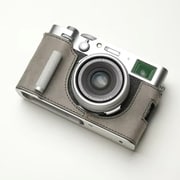 富士フイルム X100VI用 本革ケース ヴィンテージ風 メタルグリップ付 ディープグレー PTBD003