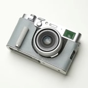 富士フィルム X100VI用 本革ケース クラシック メタルグリップ付 ライトブルー PTBD009