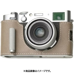 富士フィルム X100VI用 本革ケース クラシック メタルグリップ付 ベージュ PTBD011