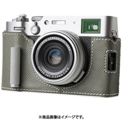 富士フィルム X100VI用 本革ケース クラシック メタルグリップ付 ナイトサファリ/ホワイトステッチ PTBD015