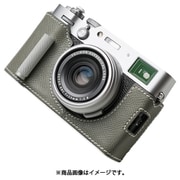 富士フィルム X100VI用 本革ケース クラシック メタルグリップ付 ナイトサファリ/ホワイトステッチ PTBD015