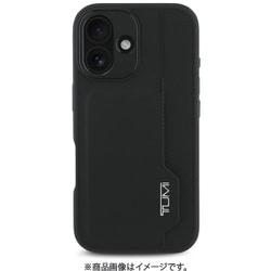 TUHCP16SRCPK [iPhone 16用 ケース 本革 バックカバー フチ高設計 縦型カードスロット付カード1枚収納可能 ブラック]