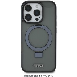 TUHMP16LSSFK [iPhone 16 Pro用 ケース バックカバー フチ高設計 スマホリング＆スタンド機能 Magsafe充電対応 ブラック]