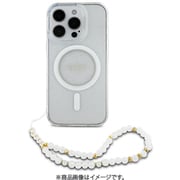GUHMP16LHGCRELST [iPhone 16 Pro用 ケース TPU バックカバー フチ高設計 パールストラップ付 Magsafe充電対応 クリア]