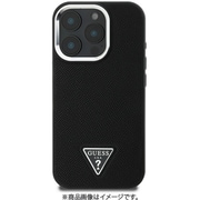 GUHMP16LPGTSPSK [iPhone 16 Pro用 ケース バックカバー グレインレザー トライアングルロゴ フチ高設計 Magsafe充電対応 ブラック]