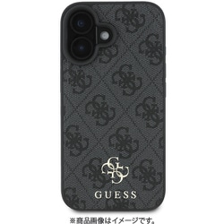 GUHMP16SP4SM4MK [iPhone 16用 ケース モノグラムバックカバー スモール4G＆クラッシックロゴ フチ高設計 Magsafe充電対応 ブラック]