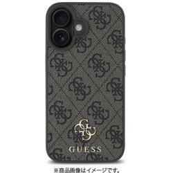 GUHMP16SP4SM4MW [iPhone 16用 ケース モノグラムバックカバー スモール4G＆クラッシックロゴ フチ高設計 Magsafe充電対応 ブラウン]