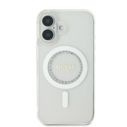 GUHMP16SPFTDTEH [iPhone 16用 ケース クリアTPUケース ラインストーンとプリントされたクラッシックロゴ フチ高設計 Magsafe充電対応 クリア]