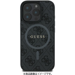 GUHMP16LG4GFRK [iPhone 16 Pro用 ケース バックカバー モノグラム クラッシックロゴ フチ高設計 Magsafe充電対応 ブラック]