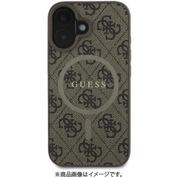 GUHMP16SG4GFRW [iPhone 16用 ケース バックカバー モノグラム クラッシックロゴ フチ高設計 Magsafe充電対応 ブラウン]