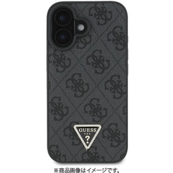 GUHCP16SP4TDPK [iPhone 16用 ケース バックカバー モノグラム トライアングルメタルロゴ フチ高設計 ブラック]