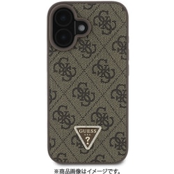 GUHCP16SP4TDPW [iPhone 16用 ケース バックカバー モノグラム トライアングルメタルロゴ フチ高設計 ブラウン]