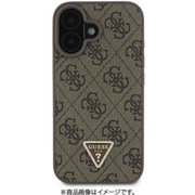 GUHCP16SP4TDPW [iPhone 16用 ケース バックカバー モノグラム トライアングルメタルロゴ フチ高設計 ブラウン]
