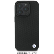 BMHMP16X23RDDK [iPhone 16 Pro MAX用 ケース 本革 バックカバー ダイヤモンドパターンとメタルロゴ の高級感あるデザイン Magsafe充電対応 ブラック]