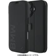 BMBKP16S23RMRLK [iPhone 16用 手帳型ケース 本革 BMWのビックロゴを配置しインパクトのあるデザイン カード収納ポケット付 スタンド機能搭載]