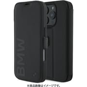 BMBKP16X23RMRLK [iPhone 16 Pro MAX用 手帳型ケース 本革 BMWのビックロゴを配置しインパクトのあるデザイン カード収納ポケット付 スタンド機能搭載]