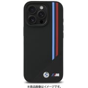 BMHMP16X23PUTRK [iPhone 16 Pro MAX用 ケース バックカバー メッシュテクスチャートリコロールストライプとメタルロゴが躍動感あるデザイン Magsafe充電対応 ブラック]