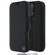 MEBKP16L23RBGVK [iPhone 16 Pro用 手帳型ケース 本革 右下部にメタルロゴを配置 カード収納ポケット付 スタンド機能搭載 ブラック]