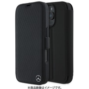 MEBKP16X23RBGVK [iPhone 16 Pro MAX用 手帳型ケース 本革 右下部にメタルロゴを配置 カード収納ポケット付 スタンド機能搭載 ブラック]