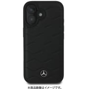 MEHCP16S23RWRSK [iPhone 16用 ケース 本革 バックカバー 高級感ある本革を使用 ケース し波型なデザインと背面中央下部にメタルロゴ ブラック]
