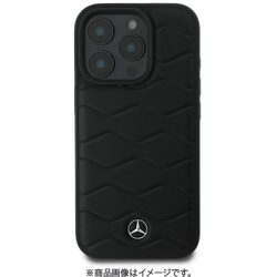 MEHCP16L23RWRSK [iPhone 16 Pro用 ケース 本革 バックカバー 高級感ある本革を使用 ケース し波型なデザインと背面中央下部にメタルロゴ ブラック]