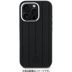 MEHMP16L23SUVSK [iPhone 16 Pro用 ケース シリコン バックカバー 縦ラインのデザイン Magsafe充電対応 ブラック]