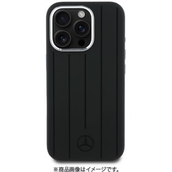 MEHMP16X23SUVSK [iPhone 16 Pro MAX用 ケース シリコン バックカバー 縦ラインのデザイン Magsafe充電対応 ブラック]