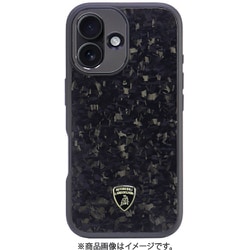 LB-TPUPCMIP16-HU/D14-GD [iPhone 16用 ケース 高級 カーボンファイバー バックカバー Magsafe充電対応]