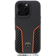 LB-TPUPCMIP16P-HU/D21-OE [iPhone 16 Pro用 ケース 高級 本革＆カーボン バックカバー Magsafe充電対応 オレンジライン]