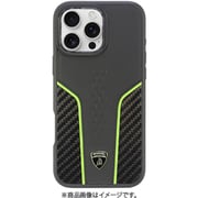LB-TPUPCMIP16PM-HU/D21-GN [iPhone 16 Pro MAX用 ケース 高級 本革＆カーボン バックカバー Magsafe充電対応 グリーンライン]