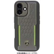 LB-TPUPCMIP16-RE/D1-GN [iPhone 16用 ケース 高級 本革 バックカバー Magsafe充電対応 グリーンライン]
