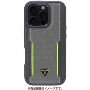 LB-TPUPCMIP16P-RE/D1-GN [iPhone 16 Pro用 ケース 高級 本革 バックカバー Magsafe充電対応 グリーンライン]