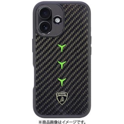 LB-TPUPCMIP16-RE/D4-GN [iPhone 16用 ケース 高級 リアルカーボン バックカバー Magsafe充電対応]