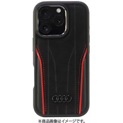 AU-TPUPCMIP16P-R8/D3-RD [iPhone 16 Pro用 ケース 高級 アルカンターラ＆本革 バックカバー Magsafe充電対応]
