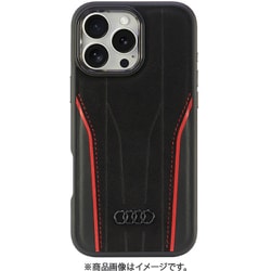 AU-TPUPCMIP16PM-R8/D3-RD [iPhone 16 Pro MAX用 ケース 高級 アルカンターラ＆本革 バックカバー Magsafe充電対応]