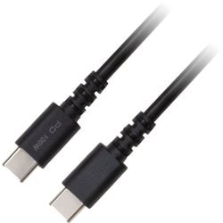 100W対応 USB2.0ケーブル USB Type-C（オス）-USB Type-C（オス） 充電/データ転送ケーブル 2.0m ブラック GH-UCCCC20-BK
