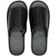 レザー調外縫いスリッパ M 24.0～25.5cm BLACK