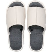 レザー調外縫いスリッパ M 24.0～25.5cm WHITE