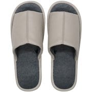 レザー調外縫いスリッパ M 24.0～25.5cm GRAY