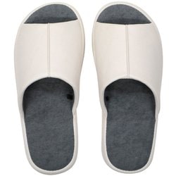 レザー調厚底クッションスリッパ M 23.0～24.5cm WHITE