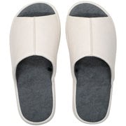 レザー調厚底クッションスリッパ M 23.0~24.5cm WHITE