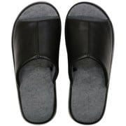 レザー調厚底クッションスリッパ L 25.0~26.5cm BLACK
