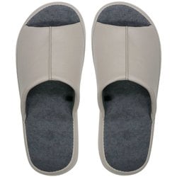 レザー調厚底クッションスリッパ L 25.0～26.5cm GRAY